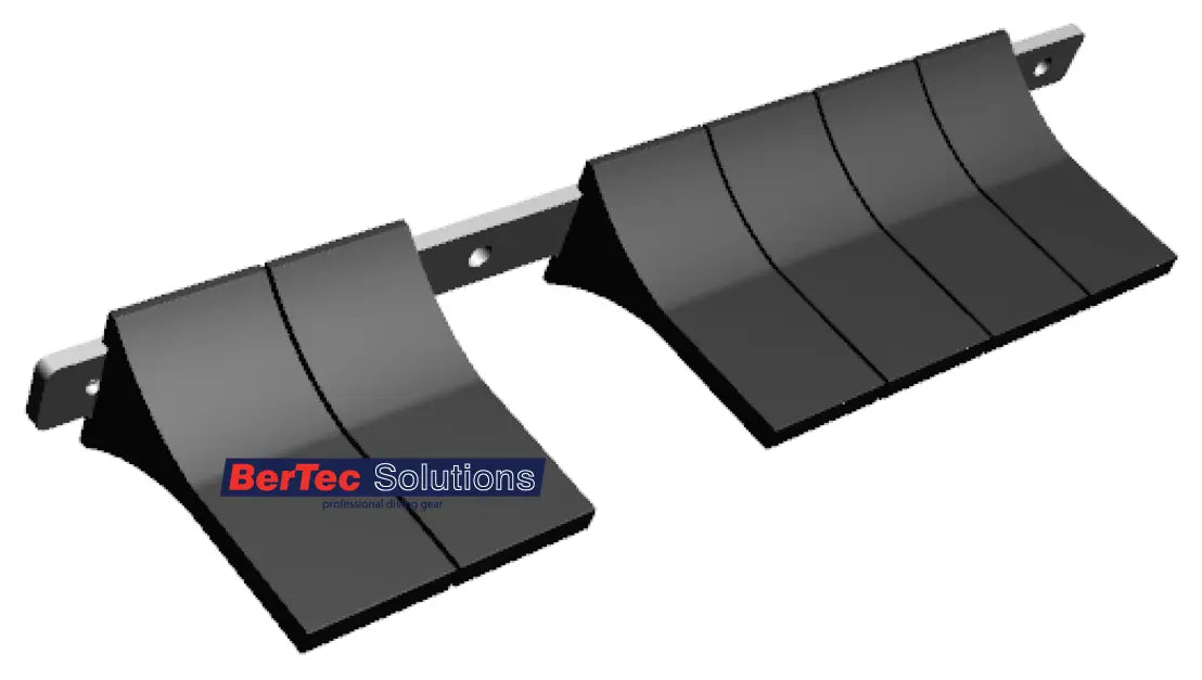 BerTec V-Weight System, modulares Bleisystem mit Edelstahlschiene und Bleistücken für Doppelflaschen