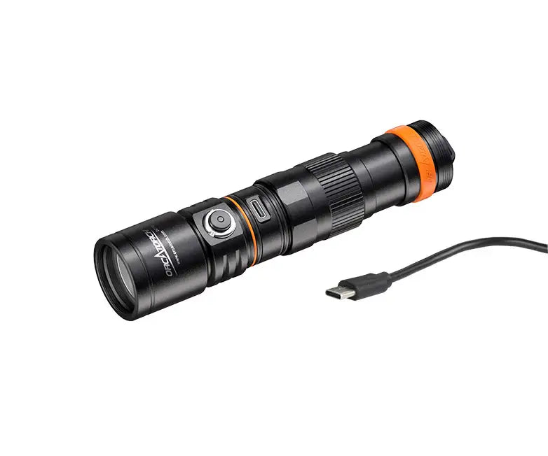 OrcaTorch DC710 Tauchlampe Set mit USB-C Direktladung, 1 Akku, max. 3000 Lumen