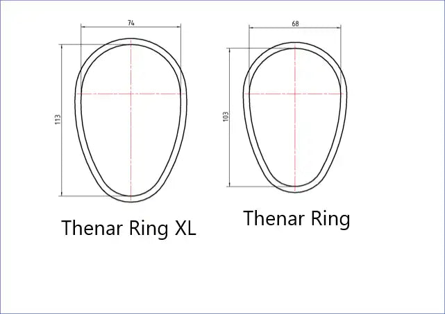 Scuba Force Thenar Ringe in Standard und XL im Größenvergleich