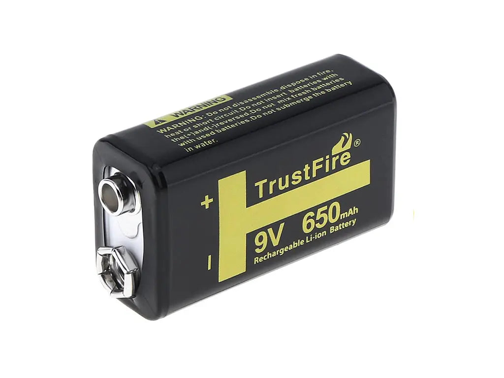 Trustfire 9V Block 650mAh Lithium Polymer, Seite liegend
