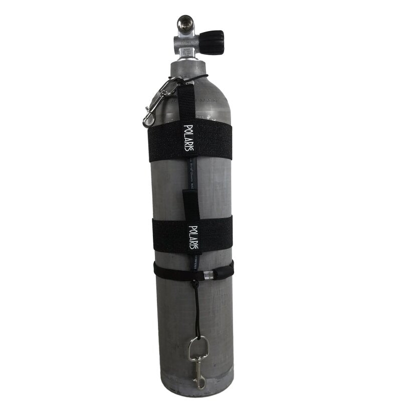 Polaris Proline Tank Strap, montiert auf Aluflasche