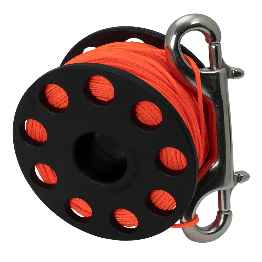 Scuba Force Spool mit Edelstahl Doppelender 45m orange