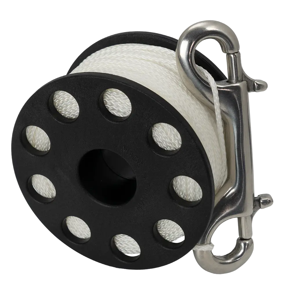 Scuba Force Spool mit Edelstahl Doppelender 45m weiß