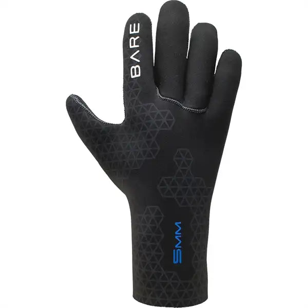 BARE 5mm Neoprenhandschuh S-Flex in Schwarz, Ansicht des Handrückens mit 4-Wege-Stretch-Material.