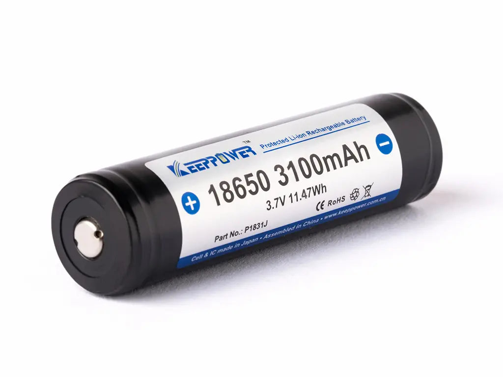 Keeppower 18650 3100mAh Akku 3,7V, Seitenansicht