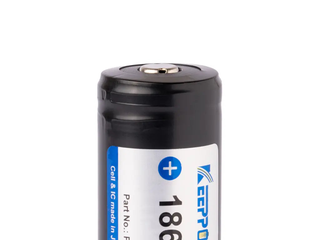 Keeppower 18650 3100mAh Akku 3,7V, erhöhter Pluspol von Vorne