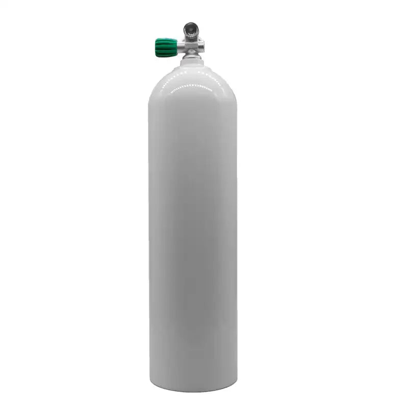 MES Aluflasche 11,1L weiß mit Polaris Nitroxventil M26x2 links