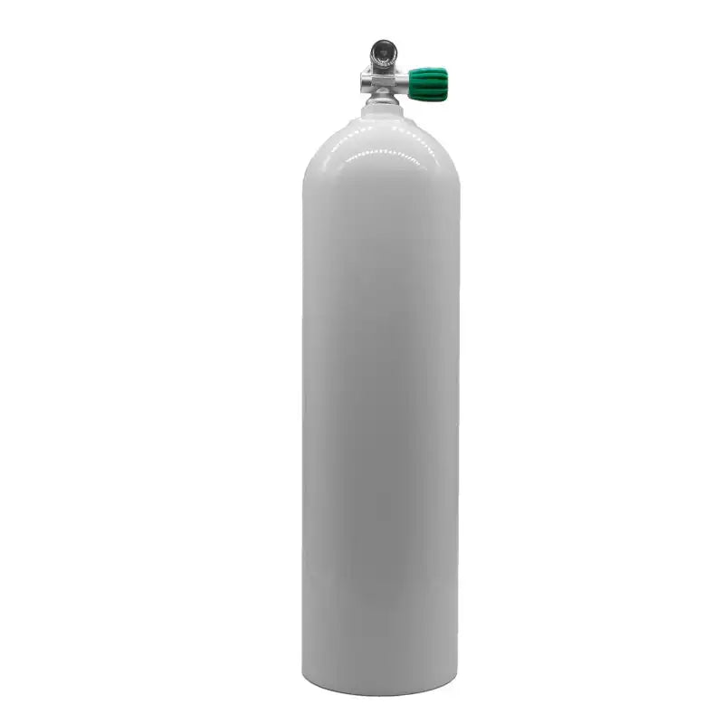 MES Aluflasche 11,1L weiß mit Polaris Nitroxventil M26x2 rechts