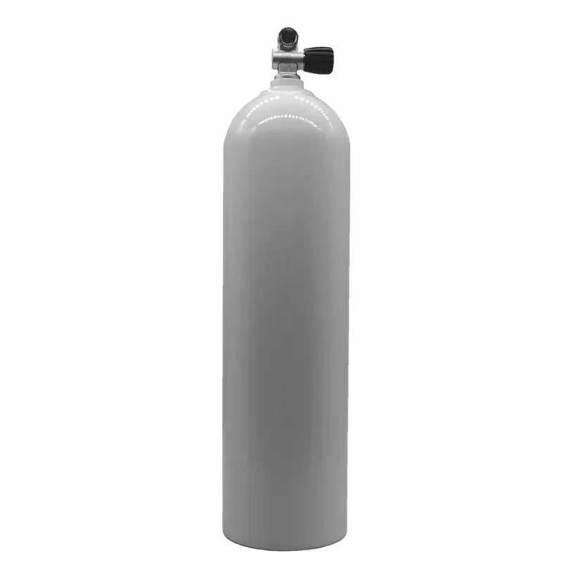 MES 11,1L / 80cuft Aluflasche weiß lackiert mit Polaris Monoventil rechts erweiterbar