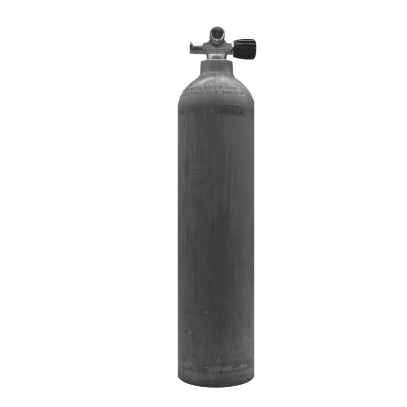 MES 7L Aluflasche natur 200bar mit Brückenventil erweiterbar, rechts
