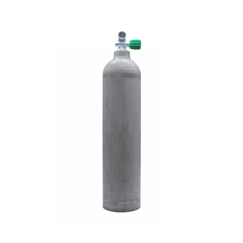 MES Aluflasche 7L natur 200bar mit Polaris Nitroxventil M26x2 rechts