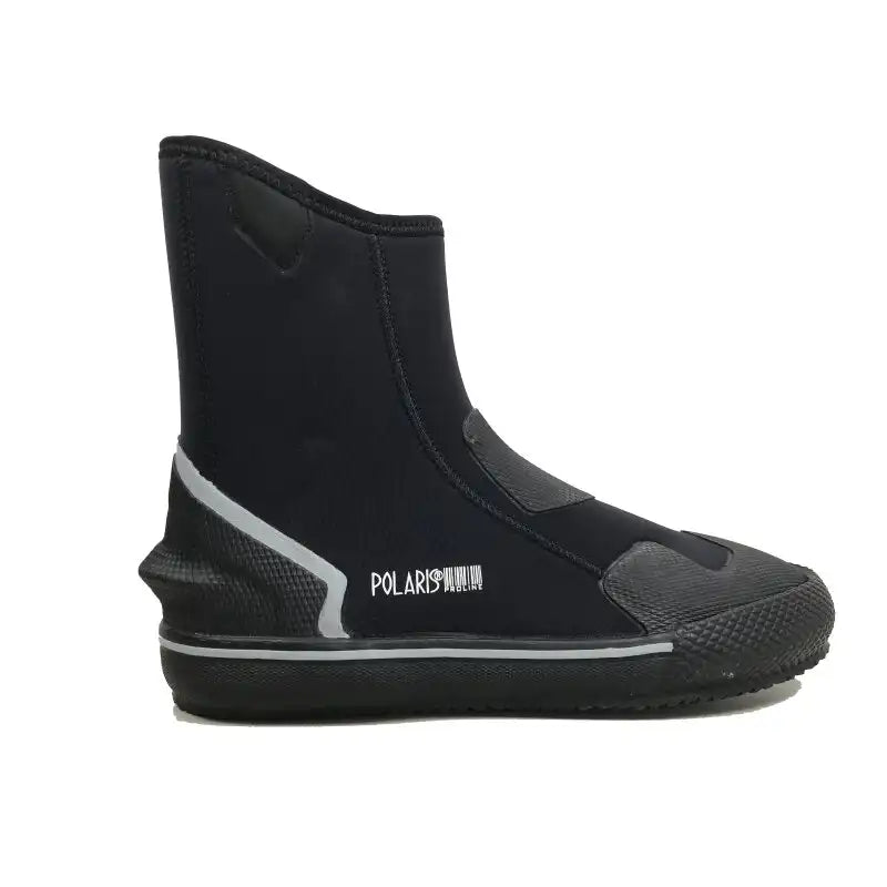 Polaris Proline Boot in Schwarz, Außenansicht des Neopren-Füßlings mit Gummisohle und Fersenbandstopper.