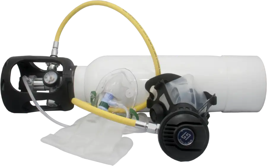 SOS Oxygen Rescue Kit komplett mit Stahlflasche 5 l grün/weiß
